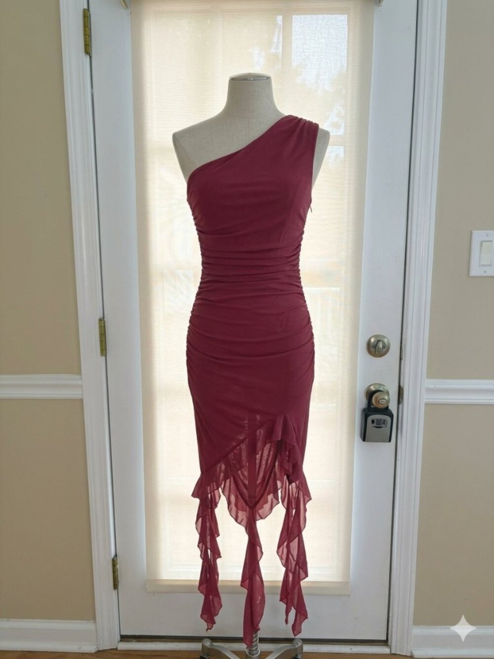 Hello Molly One-Shoulder Ruched Ruffle Dress